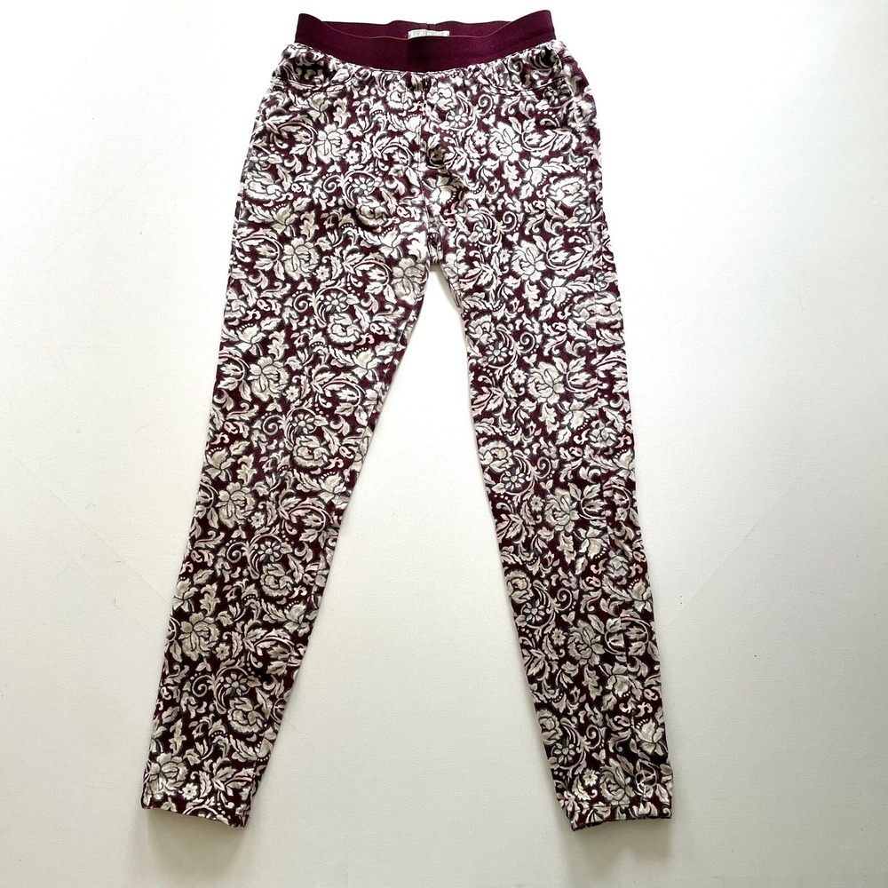 rK Women's 4 Red Cream Paisley Floral Print Stretch Ankle Pull On Jeggings Style
